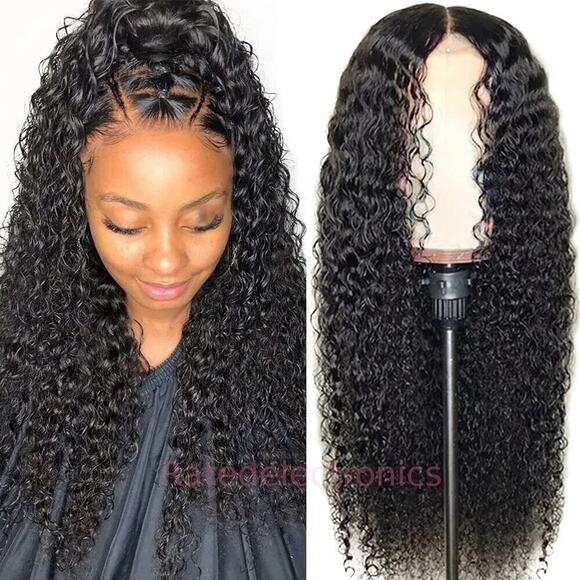 AA Black Lace Women\'s Brazilian Long Curly Wavy Hair Wig main image 6